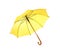 Modern opened yellow umbrella isolated