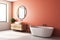 Modern orange bathroom side