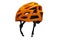 Modern orange bicycle helmet for trips through the park isolated 3d render on white background no shadow