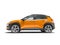 Modern orange car crossover 3d render on white background with s