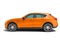 Modern orange car crossover for business trips side view 3d rend