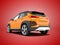Modern orange car crossover for city tours 3D render on red back