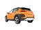 Modern orange car crossover for city tours 3D render on white ba