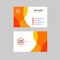Modern orange geometric business card design