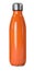 Modern orange thermos bottle isolated on white