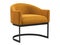 Modern orange velvet upholstery armchair with metal base. 3d render