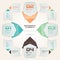Modern Origami Style Number Options Infographic Illustration