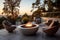 Modern Outdoor Backyard Grey Fire Pit for Outdoor Gatherings. AI