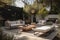 modern outdoor furniture and lounge area, with contemporary design and sleek lines