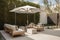 modern outdoor seating area with sleek and comfortable chairs and stylish umbrellas