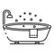 Modern oval bathtub icon, outline style