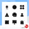 Modern Pack of 9 Icons. Solid Glyph Symbols isolated on White Backgound for Website designing