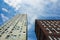 Modern palaces seen from below in Rotterdam