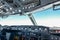 Modern passenger airplane cockpit