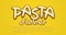 Modern pasta food Alphabet, handwritten 3d style font. Uppercase and lowercase letters, numbers, symbols. Vector