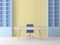 Modern pastel color woking room 3d render