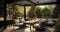 Modern Patio Furniture Set with Pergola Shade