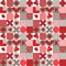 Modern pattern with red valentine geometric love on white background for celebration decoration design. Seamless fabric