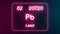 Modern periodic table Lead element neon text Illustration