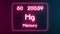Modern periodic table Mercury element neon text Illustration