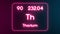 Modern periodic table Thorium element neon text Illustration