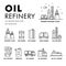 Modern petrol industry thin block line flat icons