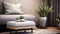 Modern Photorealistic Plant Design For Living Room Foot Stool