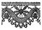 Modern Pillow Lace Border  is a form of textile art, vintage engraving