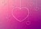 Modern pink abstract background with white hang hearts from the