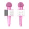 Modern Pink Personal Vocal Cordless Radio Wireless Karaoke Microphone with Speaker and Sound Controls. 3d Rendering