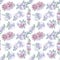 This Modern Pink and Purple Floral Pattern Features a Repeating Flower Background Design with Pastel Colors. Watercolor lotus and