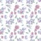 This Modern Pink and Purple Floral Pattern Features a Repeating Flower Background Design with Pastel Colors. Watercolor lotus and