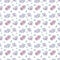 This Modern Pink and Purple Floral Pattern Features a Repeating Flower Background Design with Pastel Colors. Watercolor lotus and