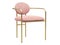 Modern pink velvet upholstery dining chair. 3d render