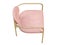 Modern pink velvet upholstery dining chair. 3d render