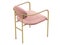 Modern pink velvet upholstery dining chair. 3d render