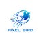 Modern pixel bird logo vector. robotic logo design