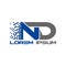 Modern pixel letter ND logo vector. robotic logo design