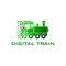 Modern pixel train logo vector. robotic logo design
