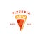 Modern pizzeria pizza logo illustration template vector