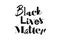 Modern, playful, bold graphic design of a saying `Black Lives Matter` in black color.
