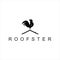 Modern playful rooster standing on roof vector