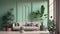 Modern Plush, luxurious interior living room. Ultra modern, minimalistic and contemporary. mockup decorated room with plants.