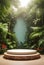 Modern Podium with nature tropical plans background