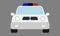 Modern police Car emoji with front view. Cartoon style vector illustration.