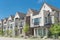 Modern porch of new development three story single family houses near Dallas, Texas