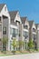 Modern porch of new development three story single family houses near Dallas, Texas