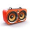 Modern portable speaker on white background. Music loudspeaker or player with wireless technology.
