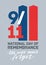 Modern poster template for United States national day of service and remembrance with We Will Never Forget inscription