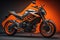 Modern powerful sports motorbike on a dark background. generative ai